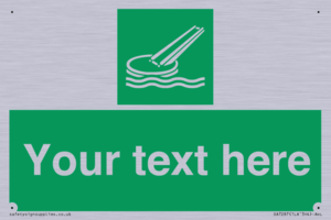 Custom sign safe condition Marine evacuation slide